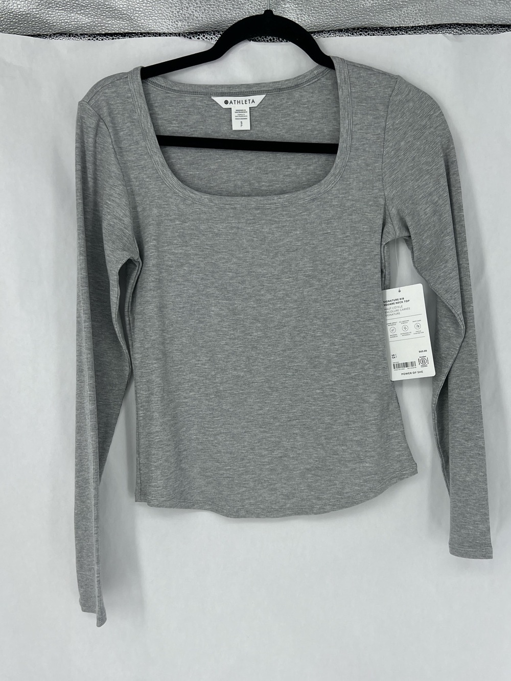 NWT Athleta Signature Ribbed Square neck top